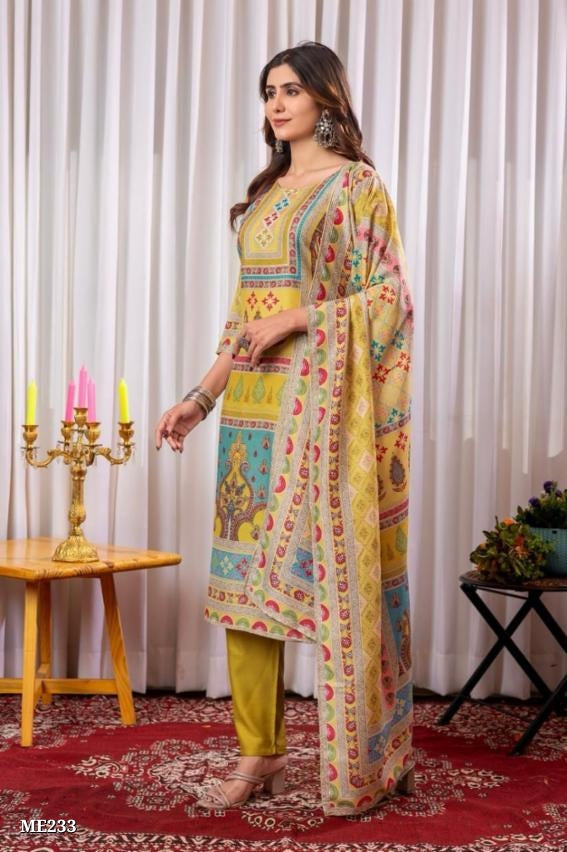 Vibrant Ethnic Cotton Suit with Ornate Dupatta