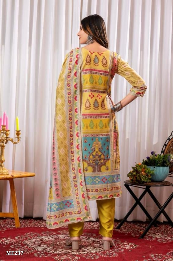 Vibrant Ethnic Cotton Suit with Ornate Dupatta