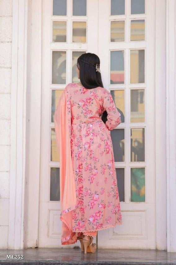 Blush Pink Floral Printed Georgette Suit Set