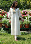 Ivory Hand-Embroidered Floral Kurta Set