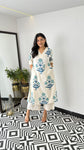 Beautiful Indian White Cotton Cord Set Readymade Dress