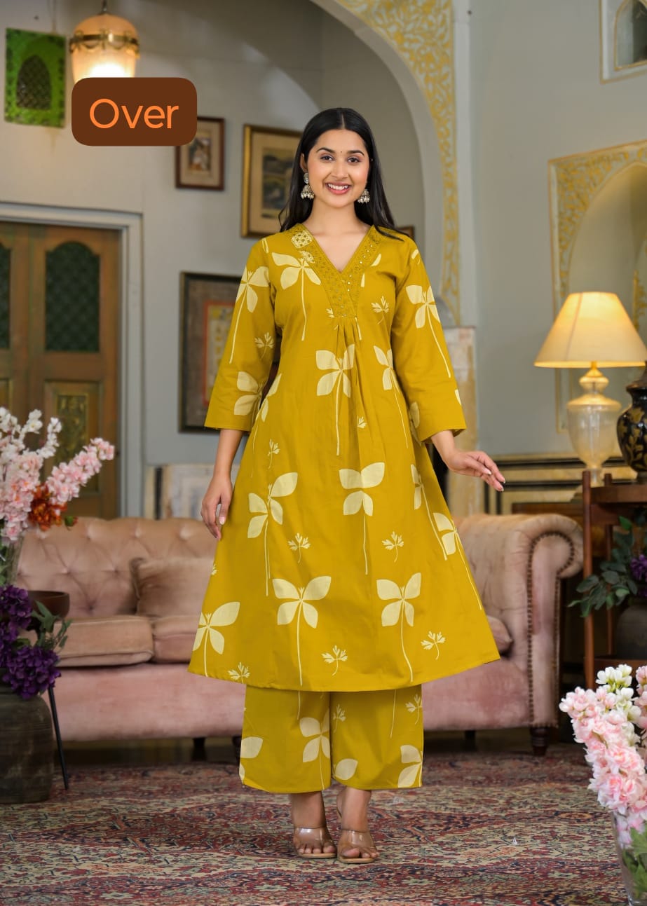 Mustard Butterfly Co-ord Set