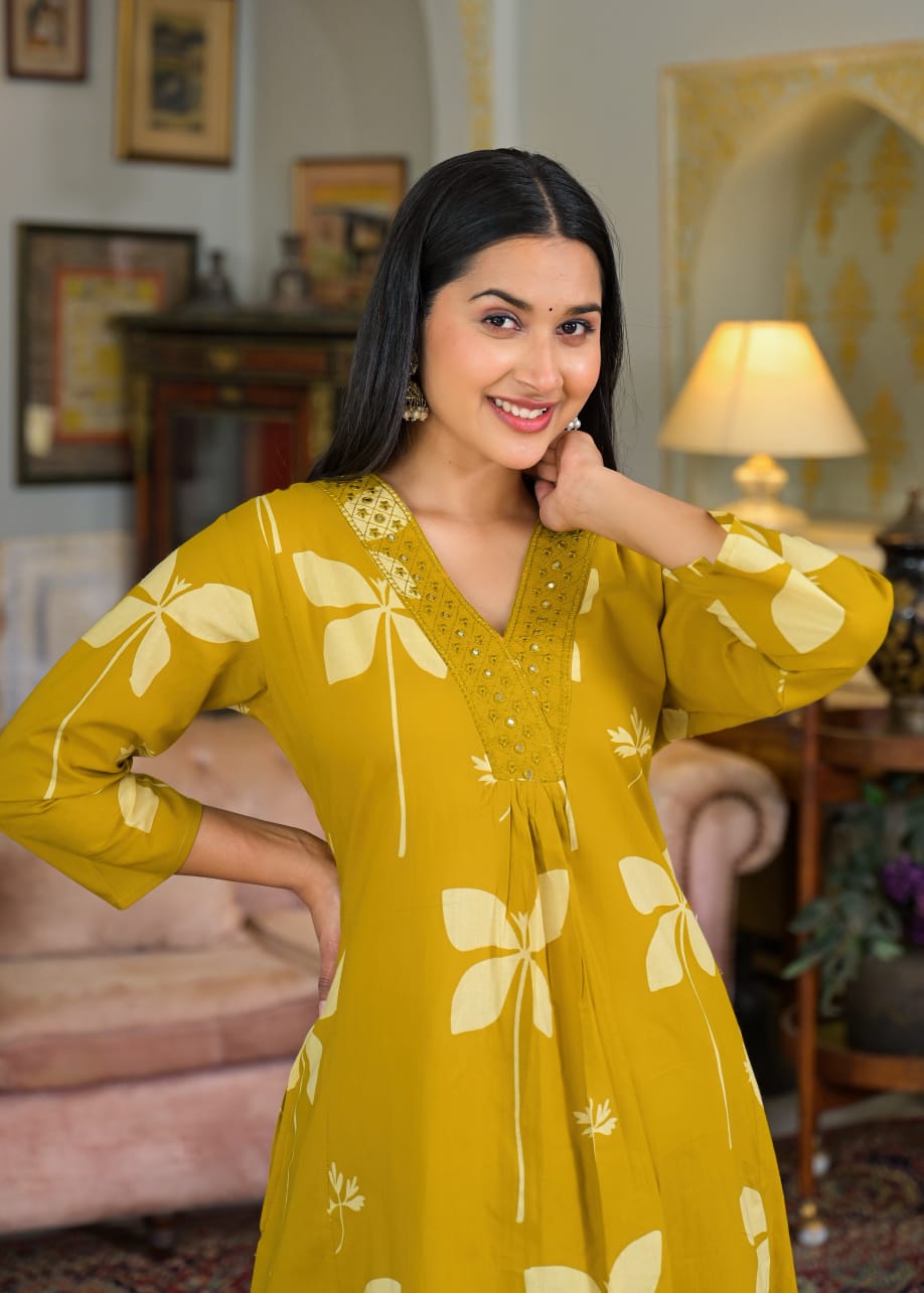 Mustard Butterfly Co-ord Set