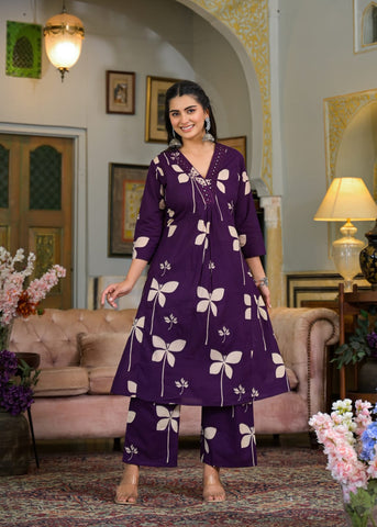 Deep Plum Butterfly Co-ord Set