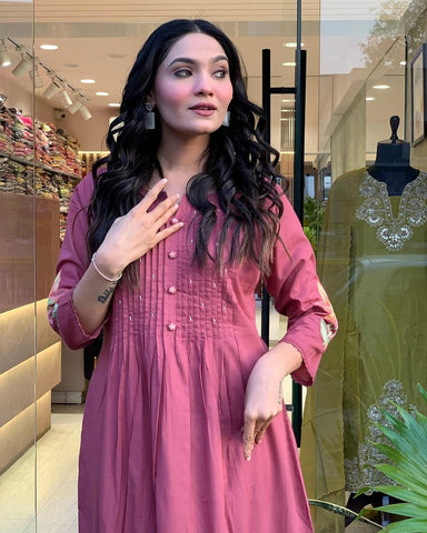 Rosewood Floral Embroidered Kurta Set