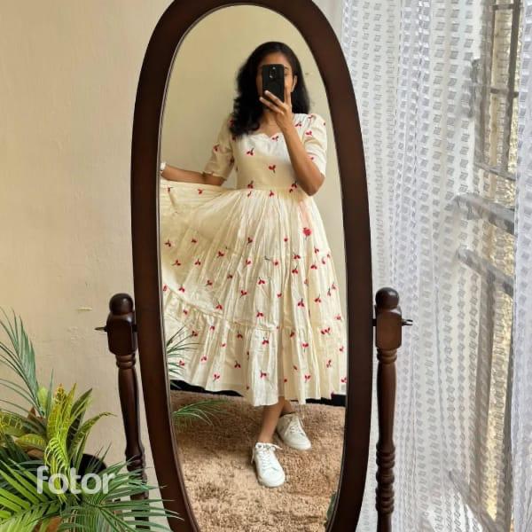 Cherry Whimsy Tiered Cotton Dress