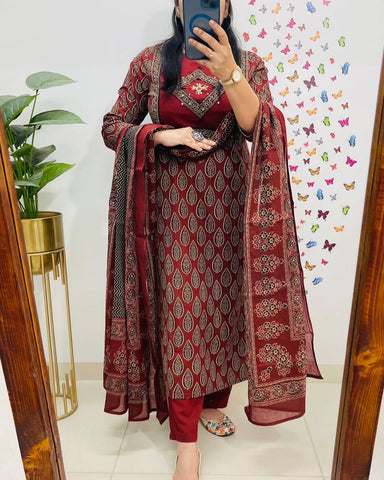 Cotton suit/ salwar in ajrakh prints