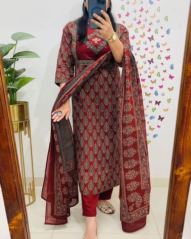 Cotton suit/ salwar in ajrakh prints