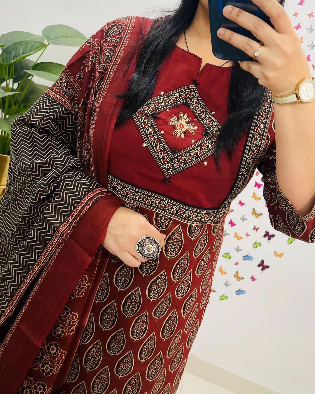 Cotton suit/ salwar in ajrakh prints