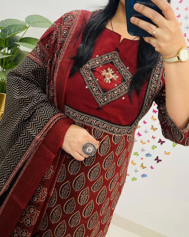 Cotton suit/ salwar in ajrakh prints