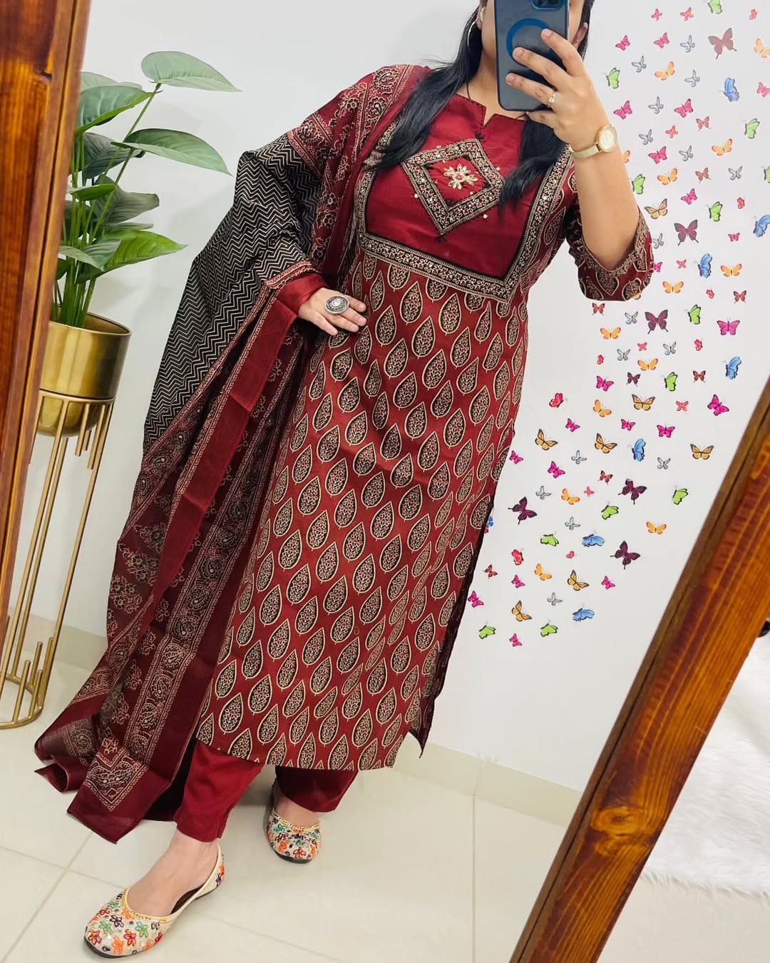 Cotton suit/ salwar in ajrakh prints