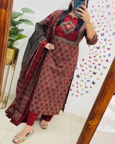 Cotton suit/ salwar in ajrakh prints